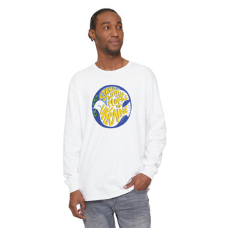 Long Sleeve T-Shirt Stand with Ukraine Support Charity Awareness Tee