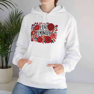 Hooded Sweatshirt - FERAL FEMINIST Bold Graphic Design