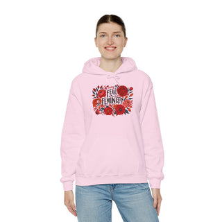 Hooded Sweatshirt - FERAL FEMINIST Bold Graphic Design