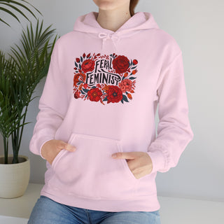 Hooded Sweatshirt - FERAL FEMINIST Bold Graphic Design