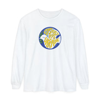 Long Sleeve T-Shirt Stand with Ukraine Support Charity Awareness Tee